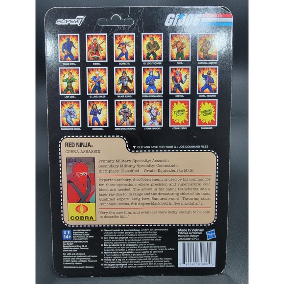 GI Joe Retro Cobra Red Ninja 3.75" Action Figure Super7 ReAction NEW - Picture 2 of 5
